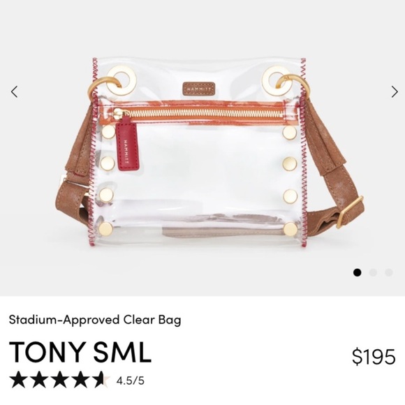 HAMMITT Tony Stadium Approved Clear Small Brushed Gold Red Stitching NWT - Picture 9 of 10